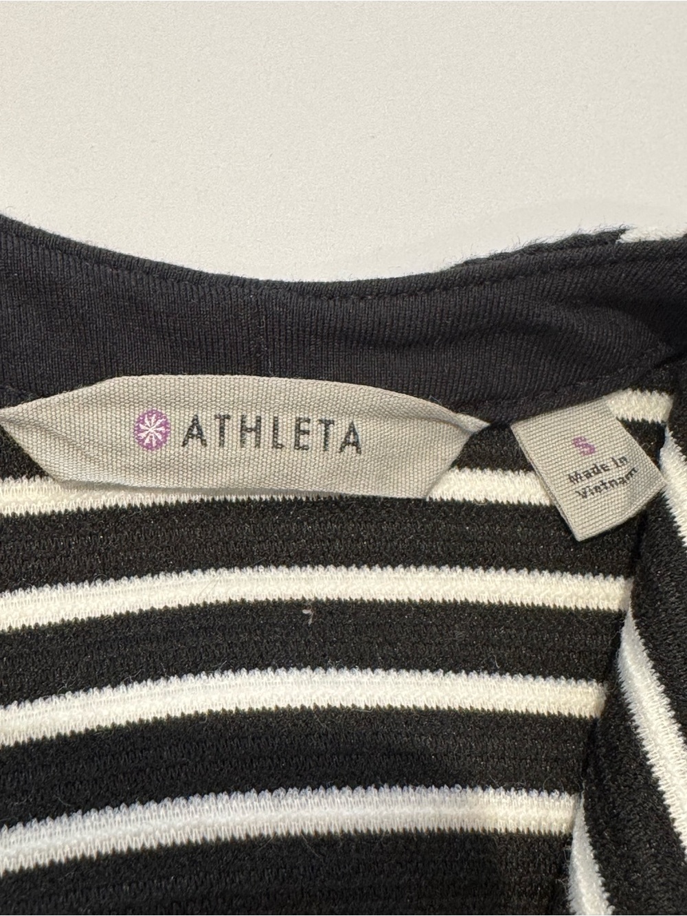 Athleta Women's Small Black White Striped Mala Tank Dress - Picture 7 of 7